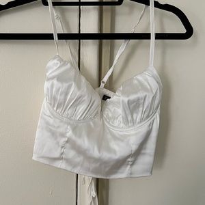 White bustier crop top never worn before